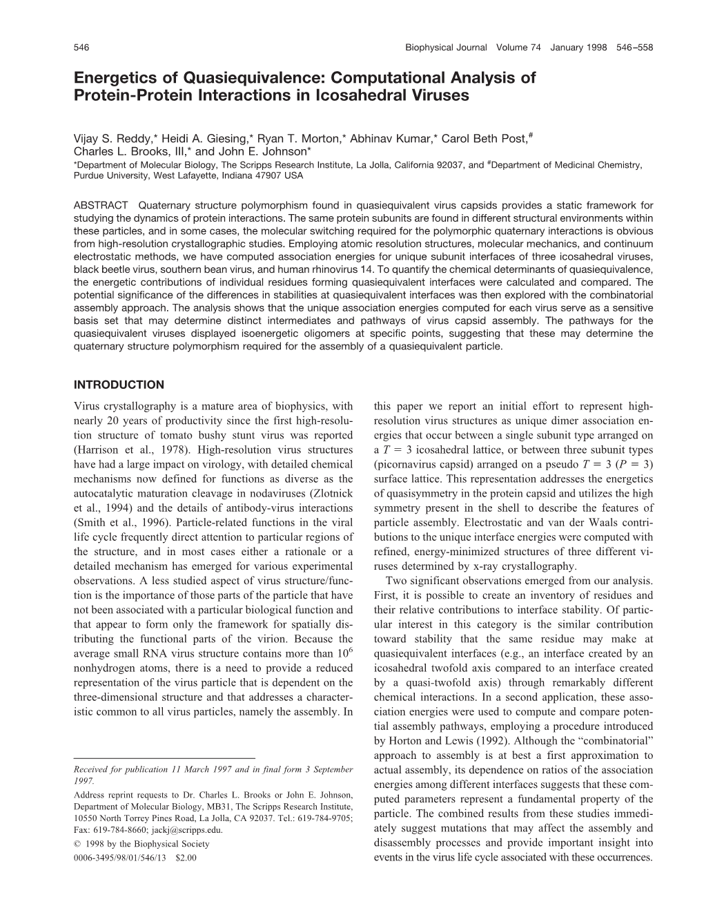 Energetics of Quasiequivalence: Computational Analysis of Protein-Protein Interactions in Icosahedral Viruses