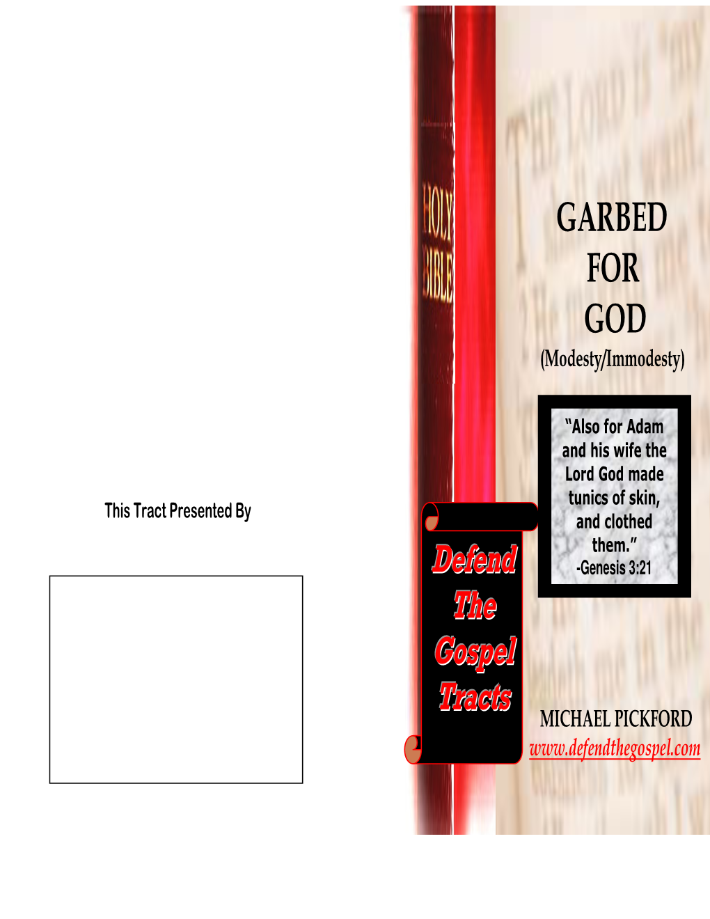 GARBED for GOD Defend the Gospel Tracts