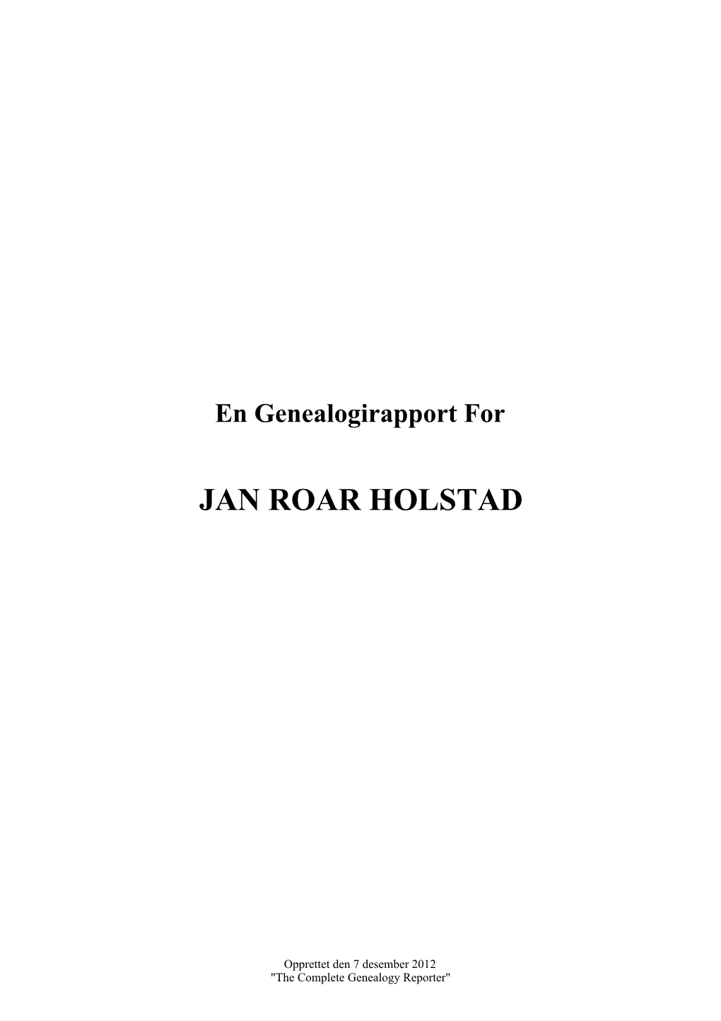 Jan Roar Holstad