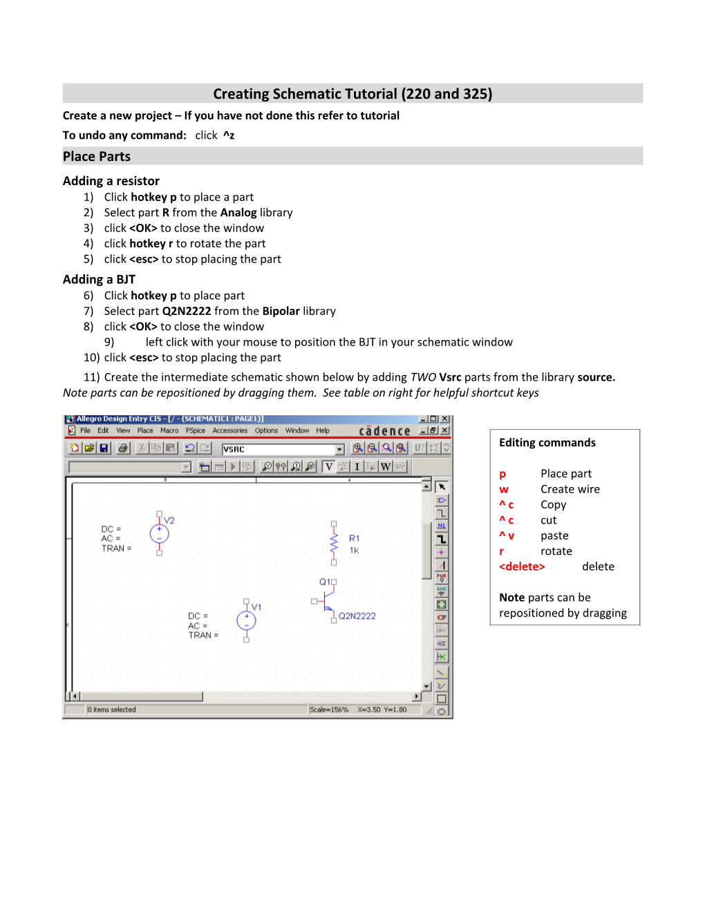 Creating Schematic Tutorial (220 and 325)