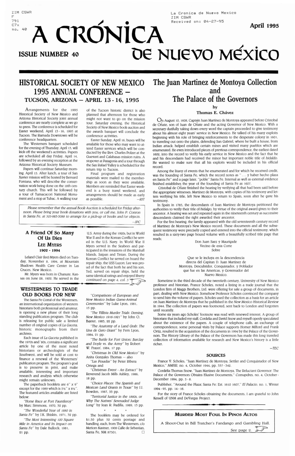 Issue No. 40: April 1995