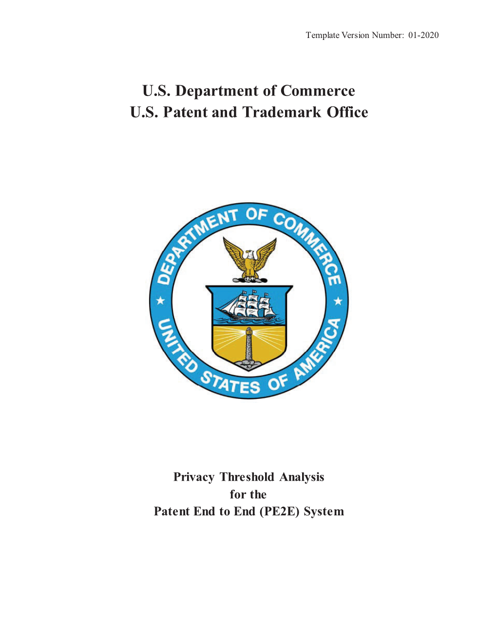 U.S. Department of Commerce U.S. Patent and Trademark Office