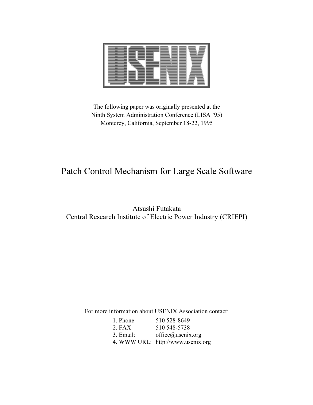 Patch Control Mechanism for Large Scale Software
