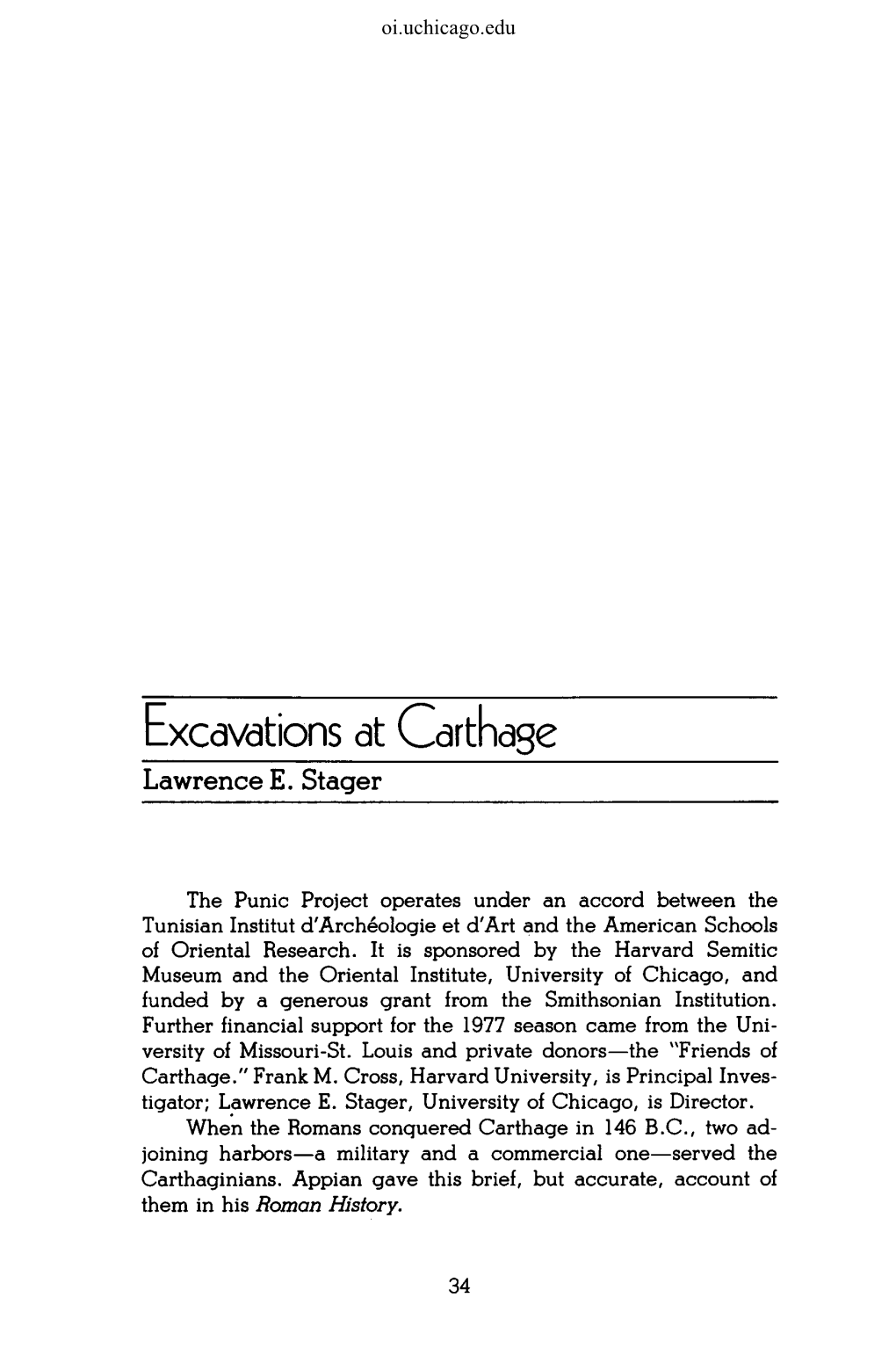 Excavations at Carthage Lawrence E