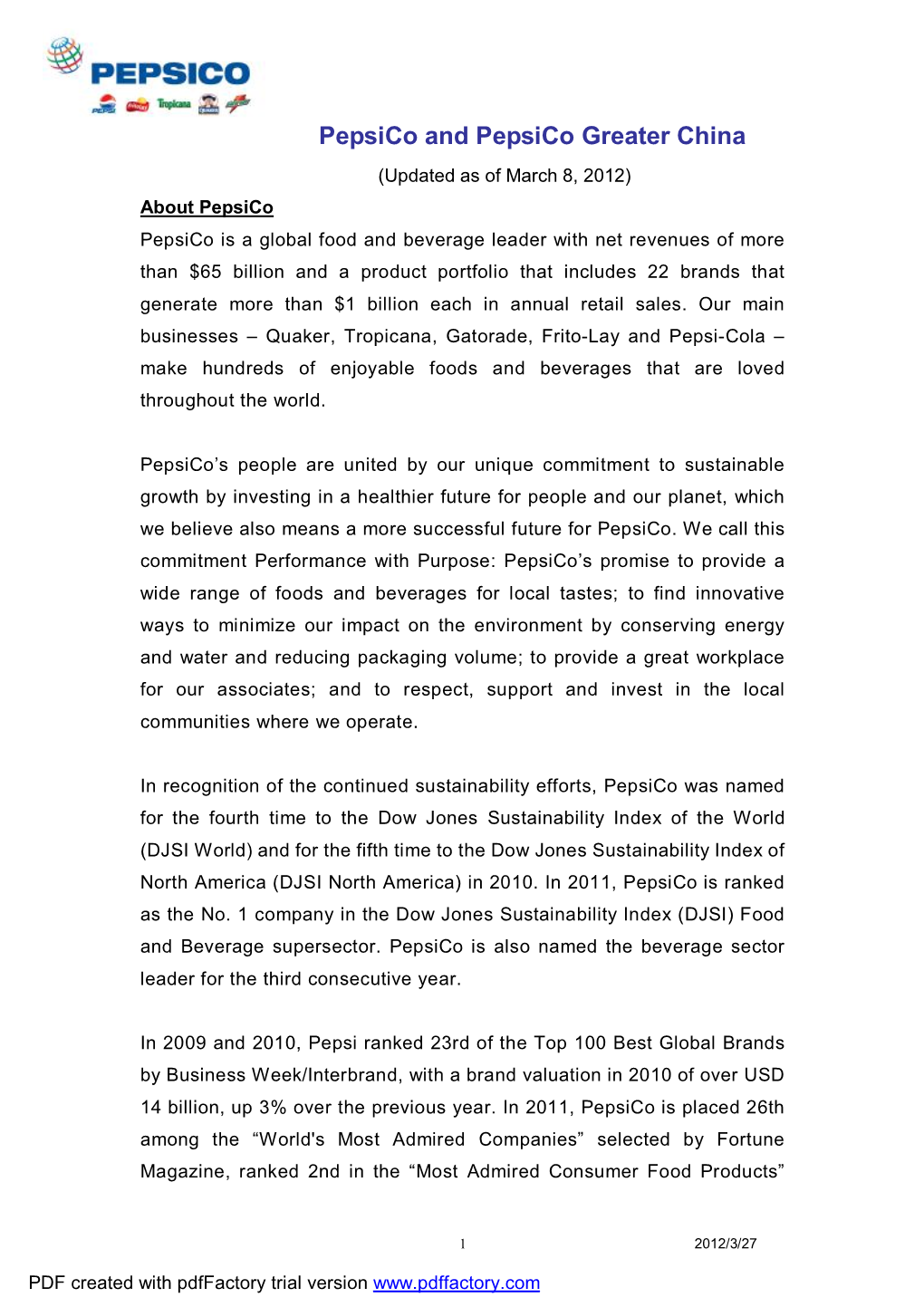 Pepsico GCR Profile March 8 2012-Eg.DOC