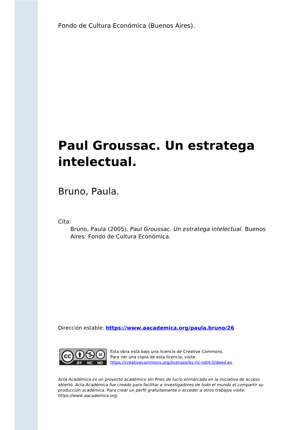 Paul Groussac. Un Estratega Intelectual