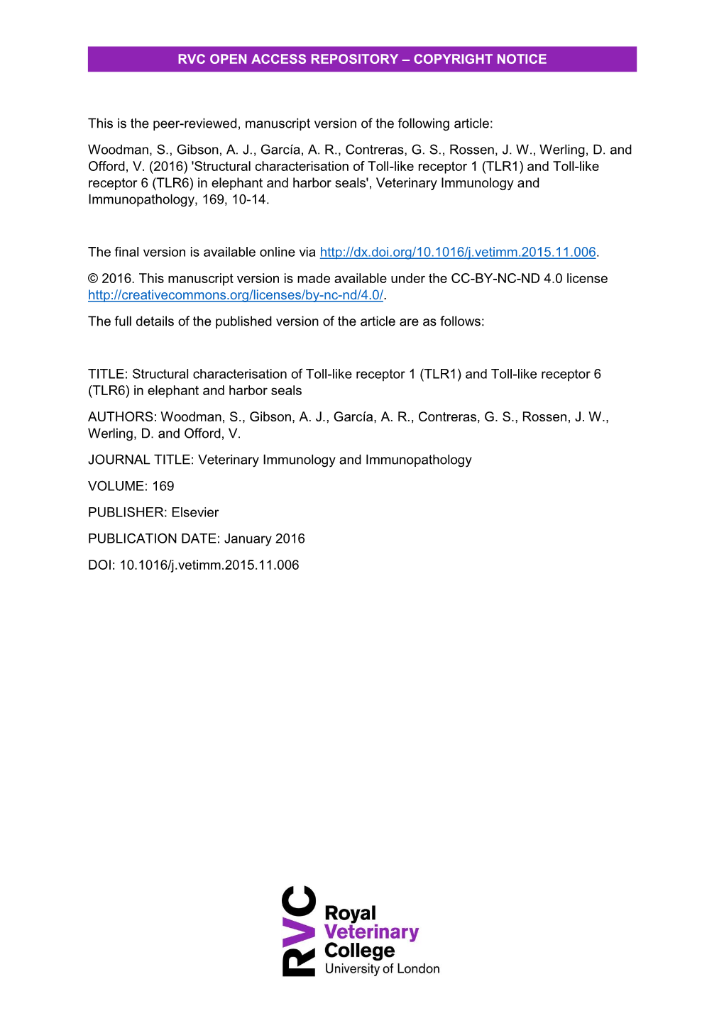 Structural Characterisation of Toll-Like Receptor 1 (TLR1) and Toll-Like