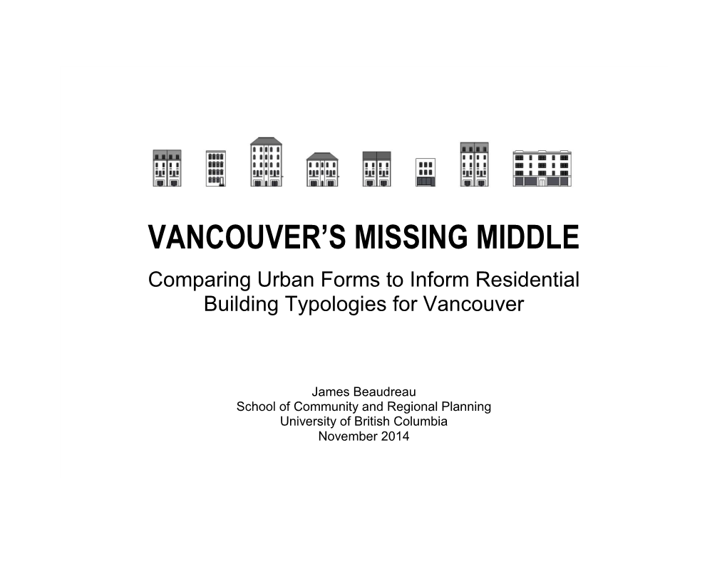 VANCOUVER's MISSING MIDDLE Abstract