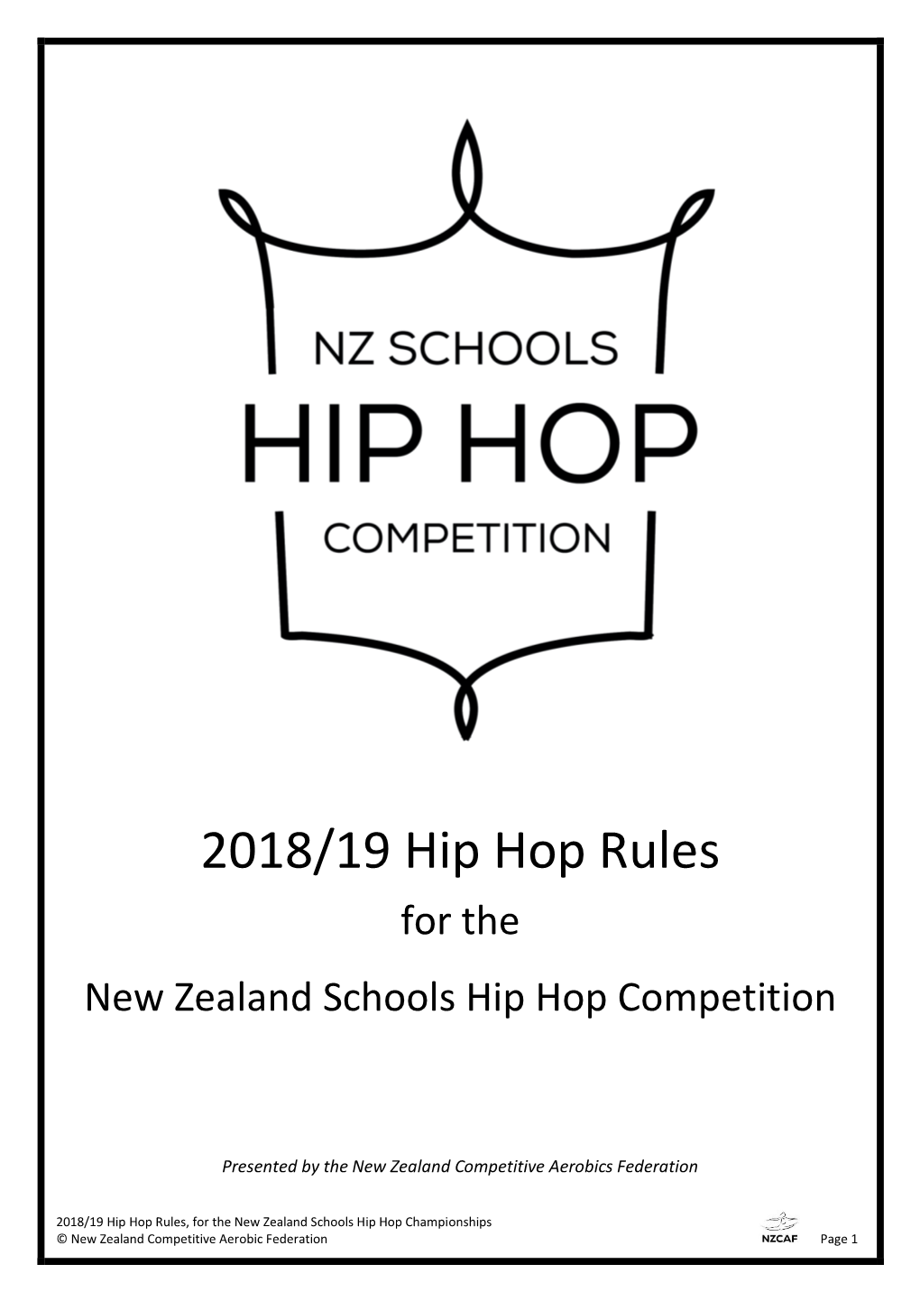 2018/19 Hip Hop Rules & Regulations