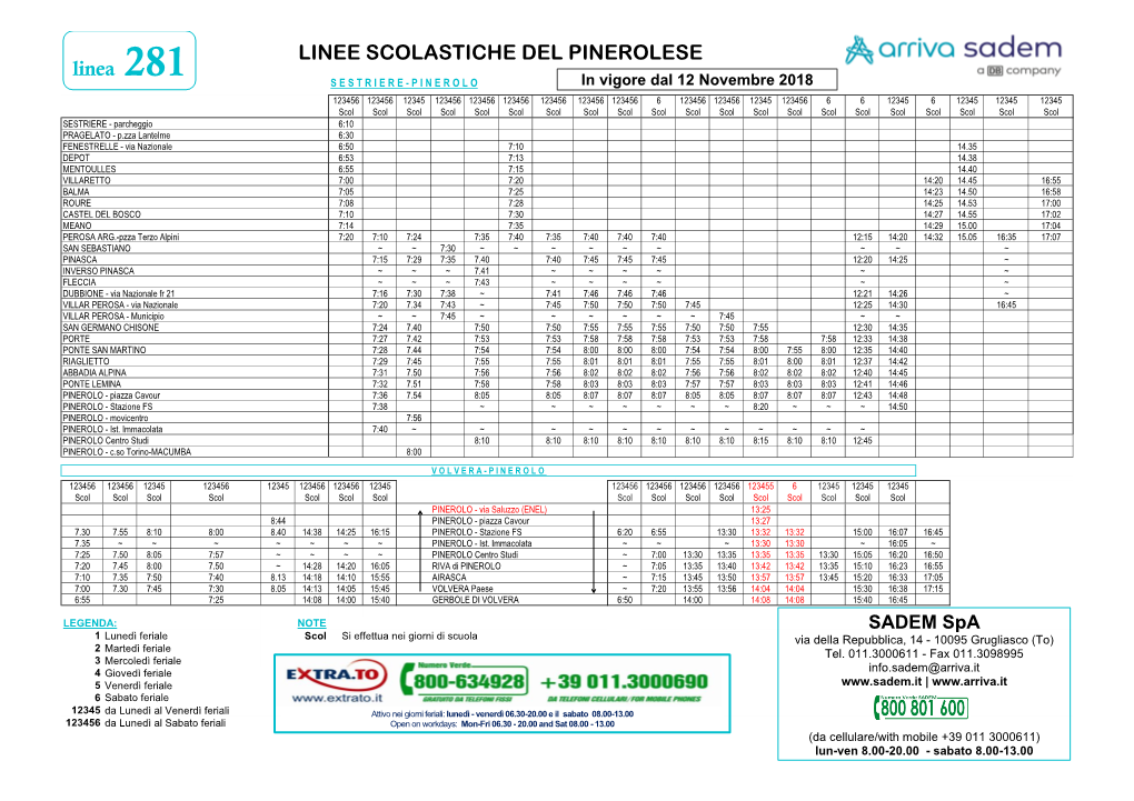 Linee Scolastiche Del Pinerolese