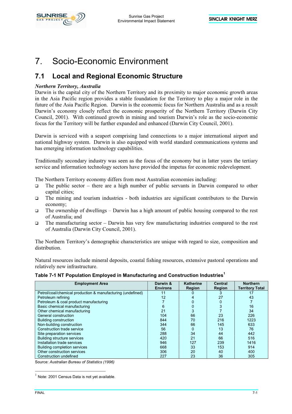 7. Socio-Economic Environment