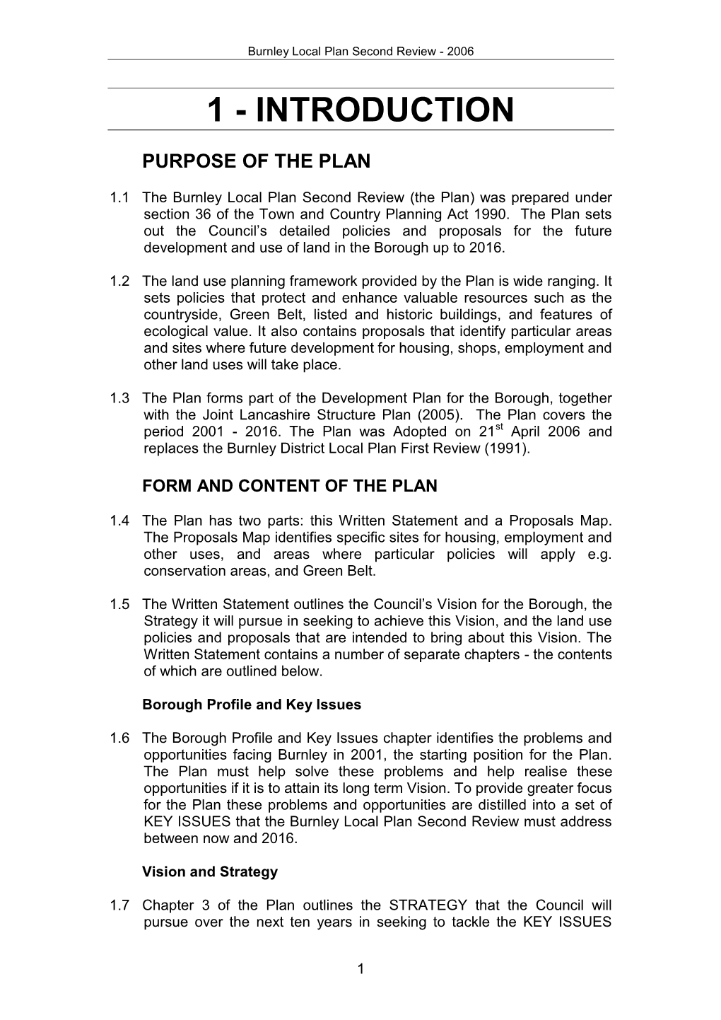 Burnley Local Plan 2006