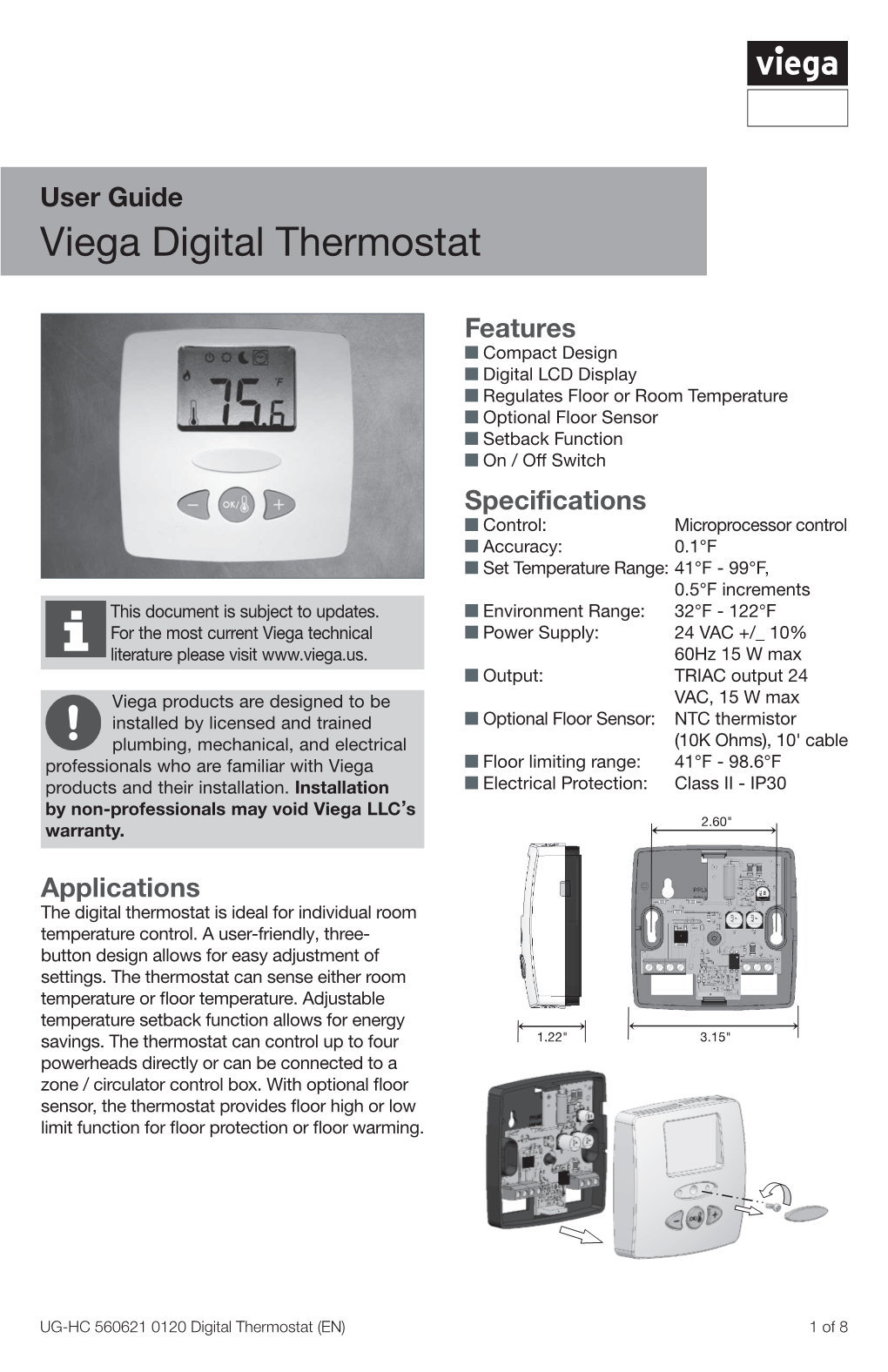 Viega Digital Thermostat