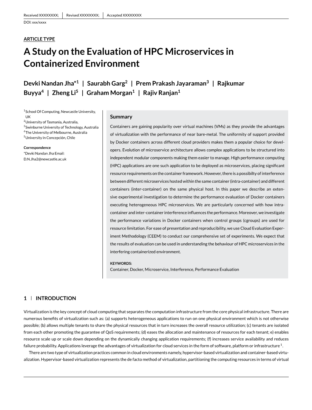 A Study on the Evaluation of HPC Microservices in Containerized Environment