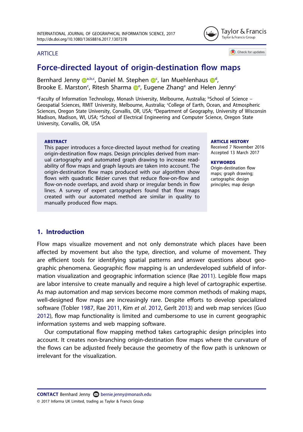 Force-Directed Layout of Origin-Destination Flow Maps