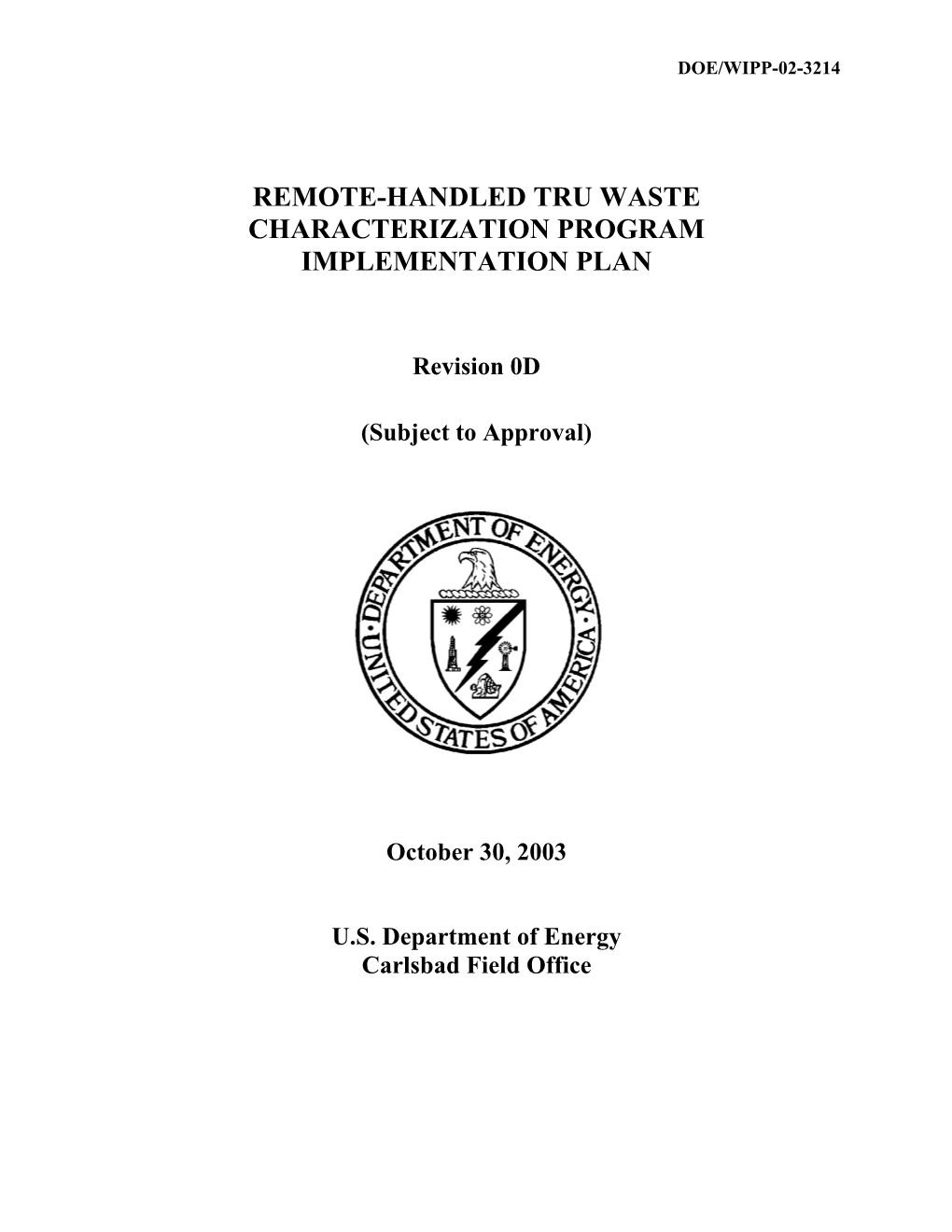 DOE's Remote-Handled TRU Waste Characterization Program