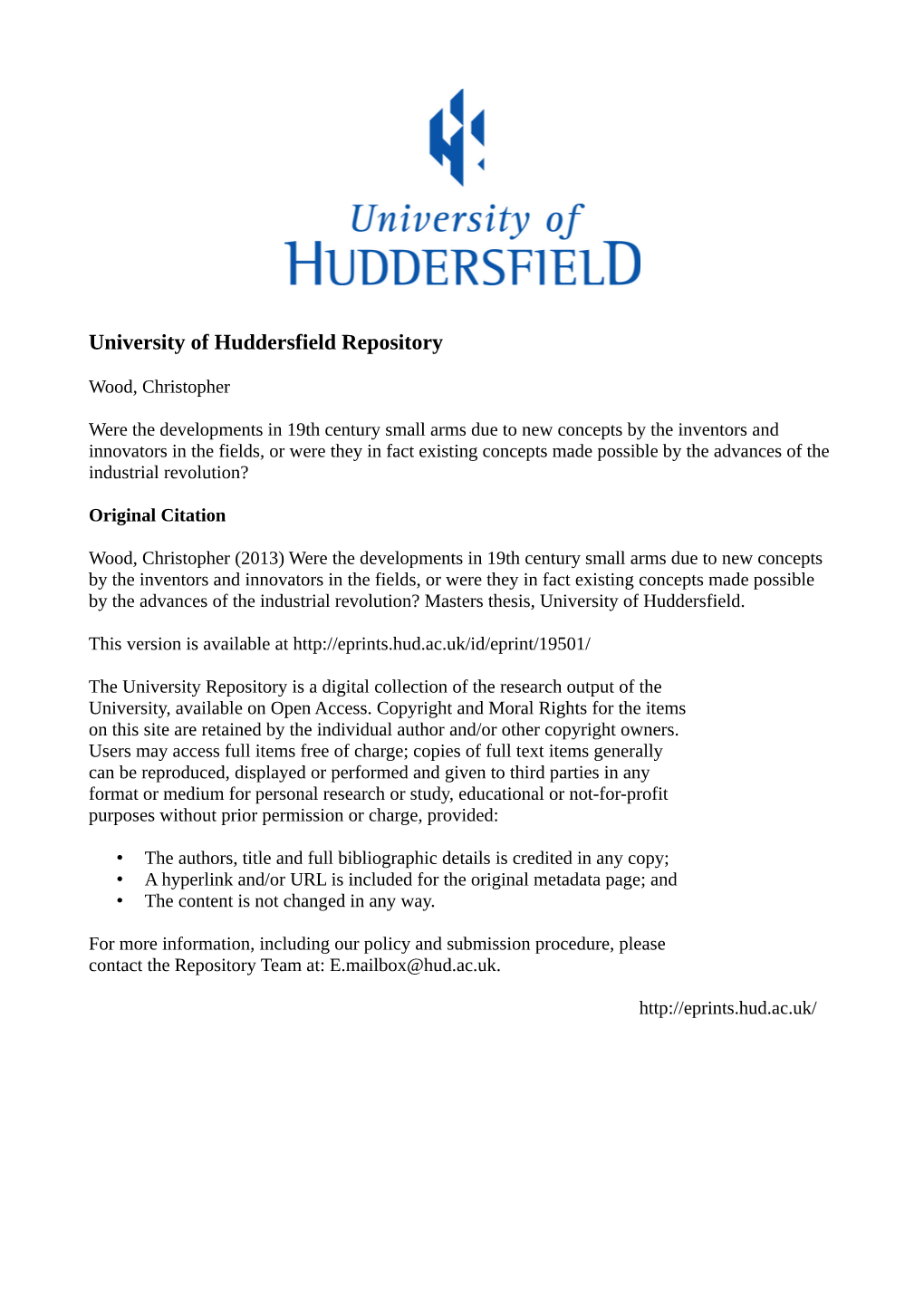 University of Huddersfield Repository