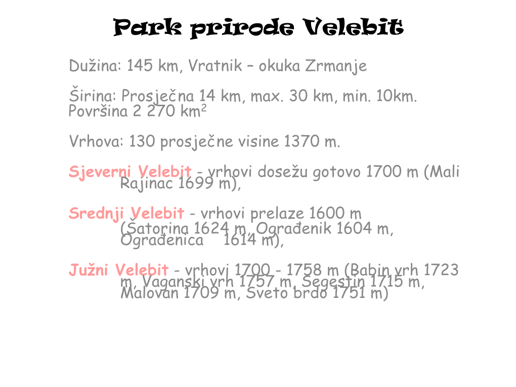 Park Prirode Velebit