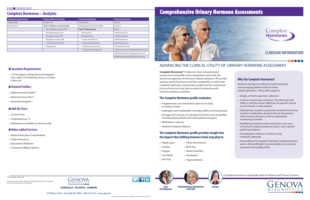 Comprehensive Urinary Hormone Assessments