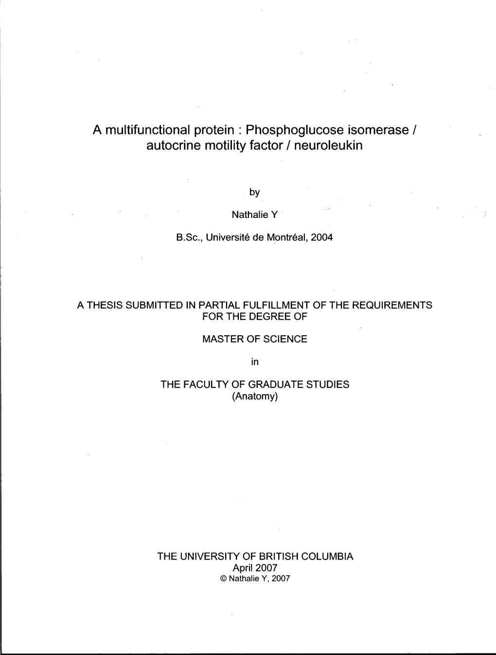 Phosphoglucose Isomerase / Autocrine Motility Factor / Neuroleukin