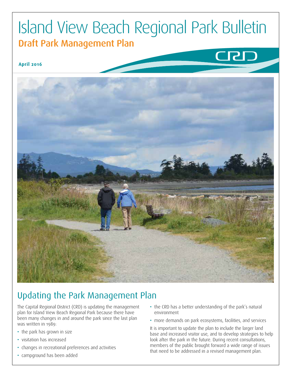 Island View Beach Regional Park Bulletin Draft Park Management Plan