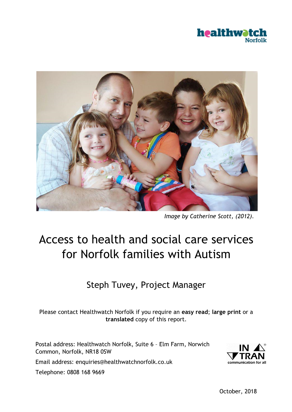 Access to Health and Social Care Services for Norfolk Families with Autism