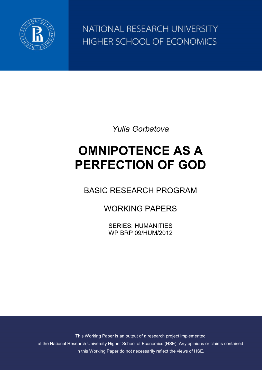 Omnipotence As a Perfection of God