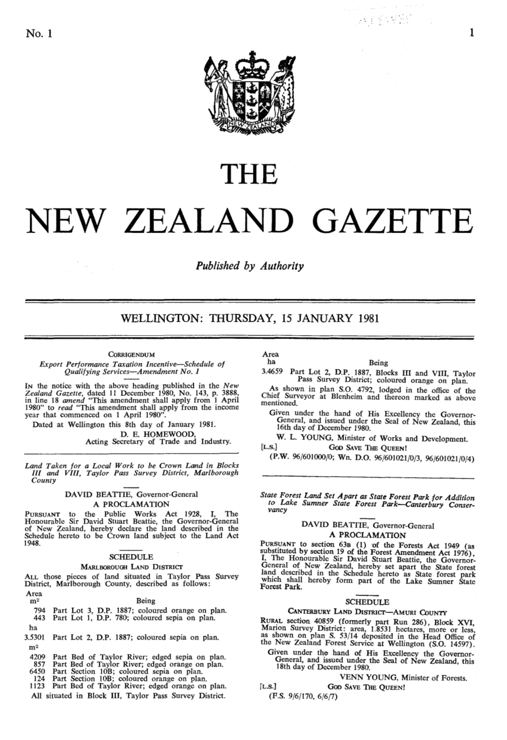 New Zealand Gazette