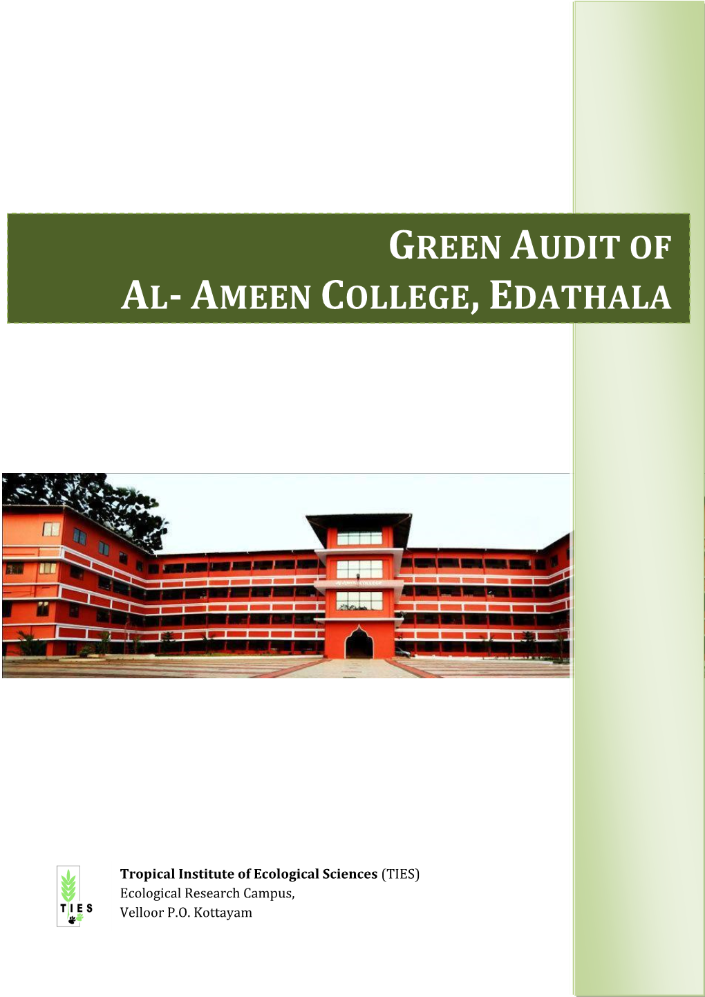 Green Audit of Al- Ameen College, Edathala