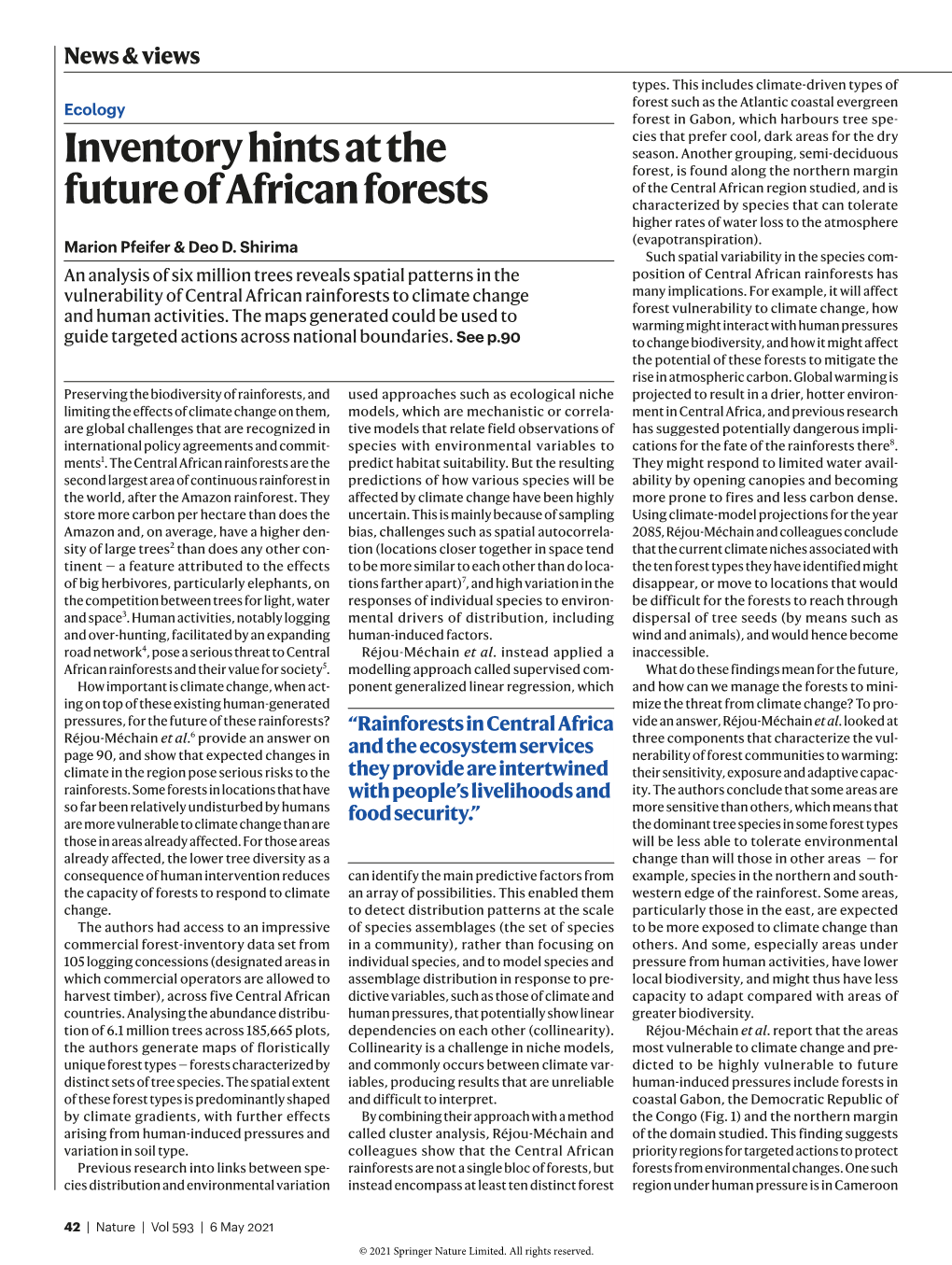 Inventory Hints at the Future of African Forests