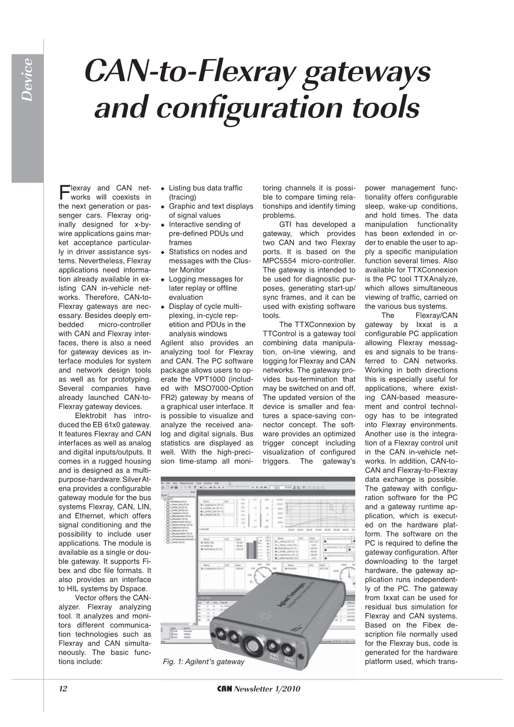 CAN-To-Flexray Gateways and Configuration Tools