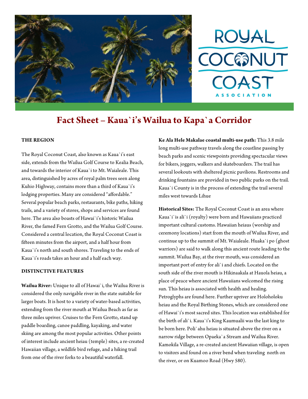 Kauai Fact Sheet