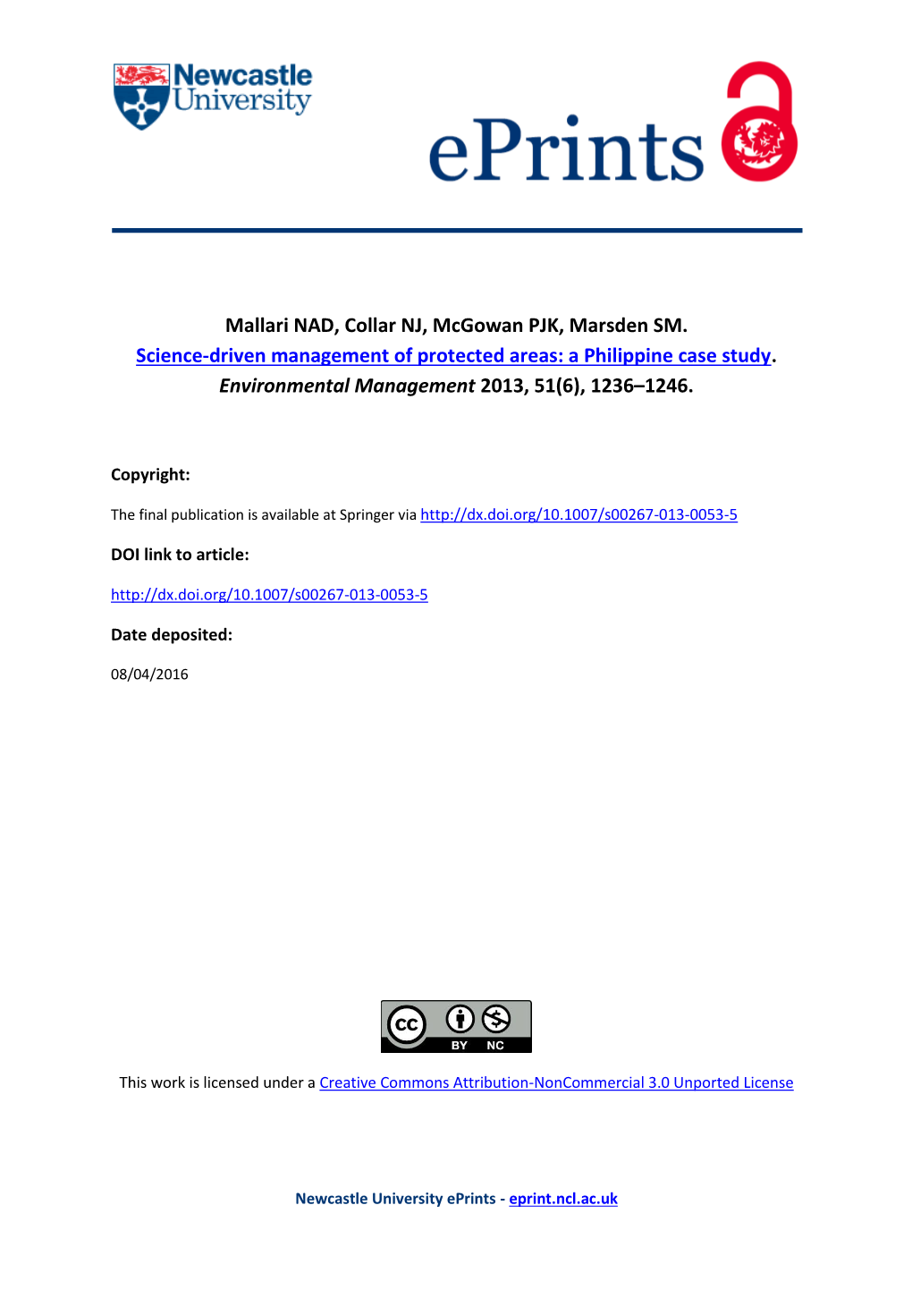 A Philippine Case Study. Environmental Management 2013, 51(6), 1236–1246