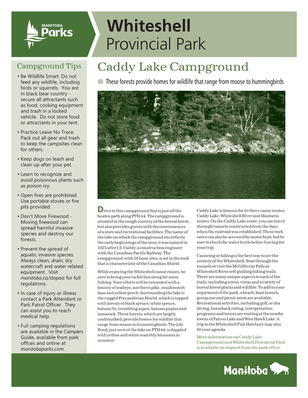 Caddy Lake Campground • Be Wildlife Smart