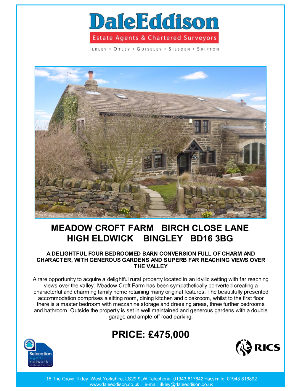 Meadow Croft Farm Birch Close Lane High Eldwick Bingley Bd16 3Bg