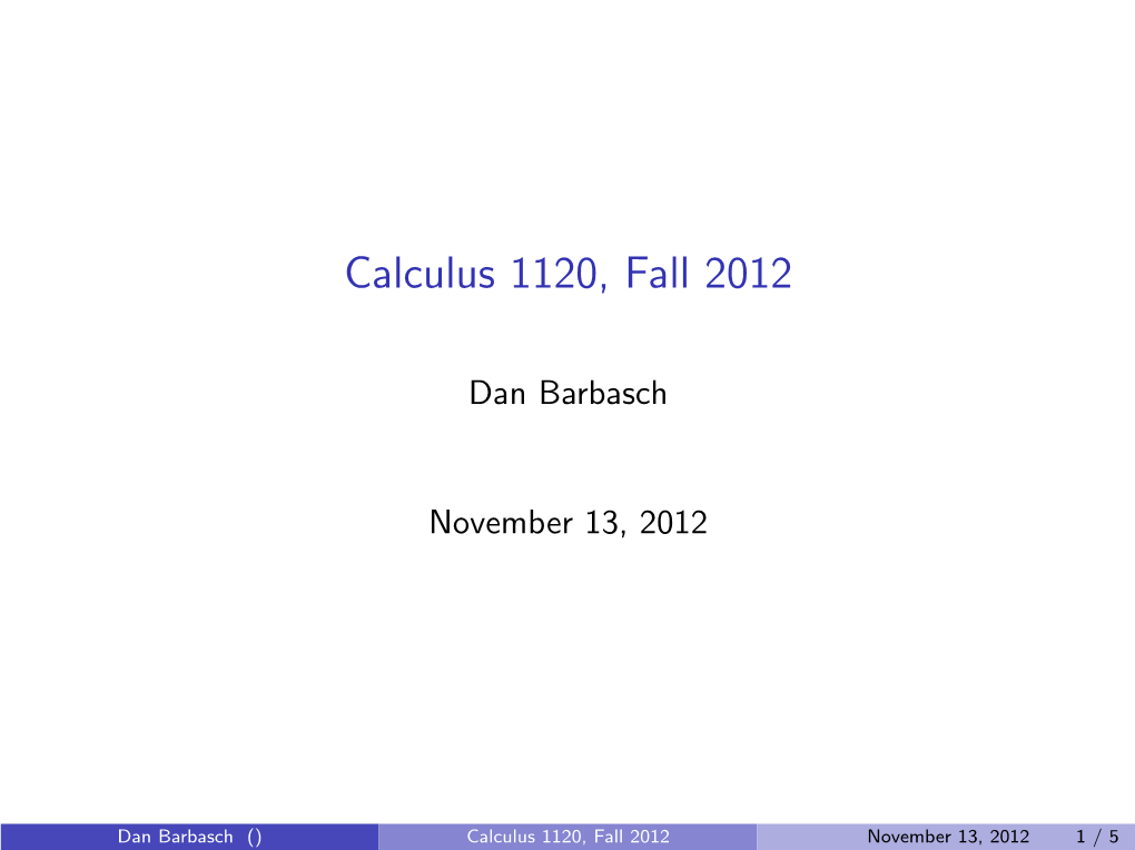 Calculus 1120, Fall 2012