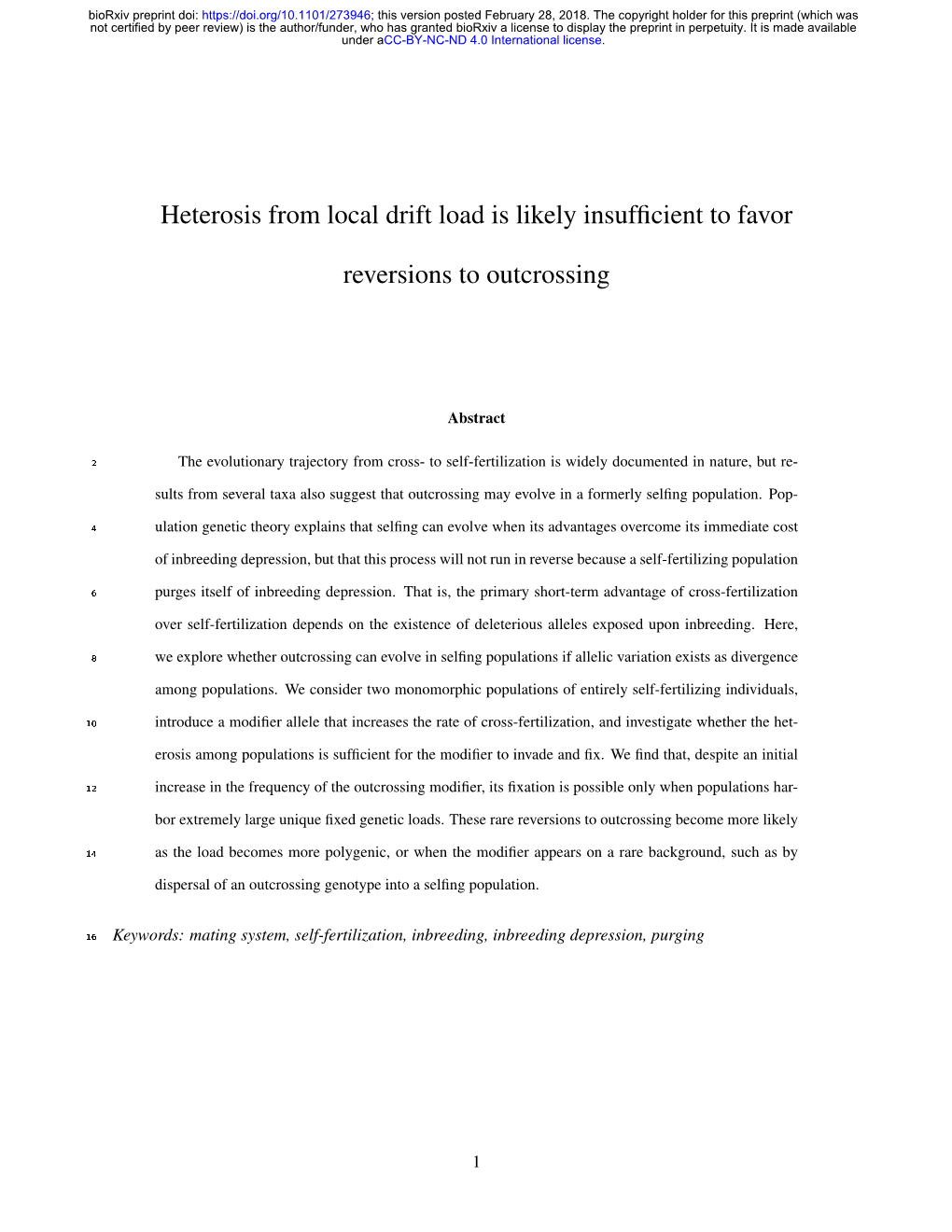 Heterosis from Local Drift Load Is Likely Insufficient to Favor Reversions To