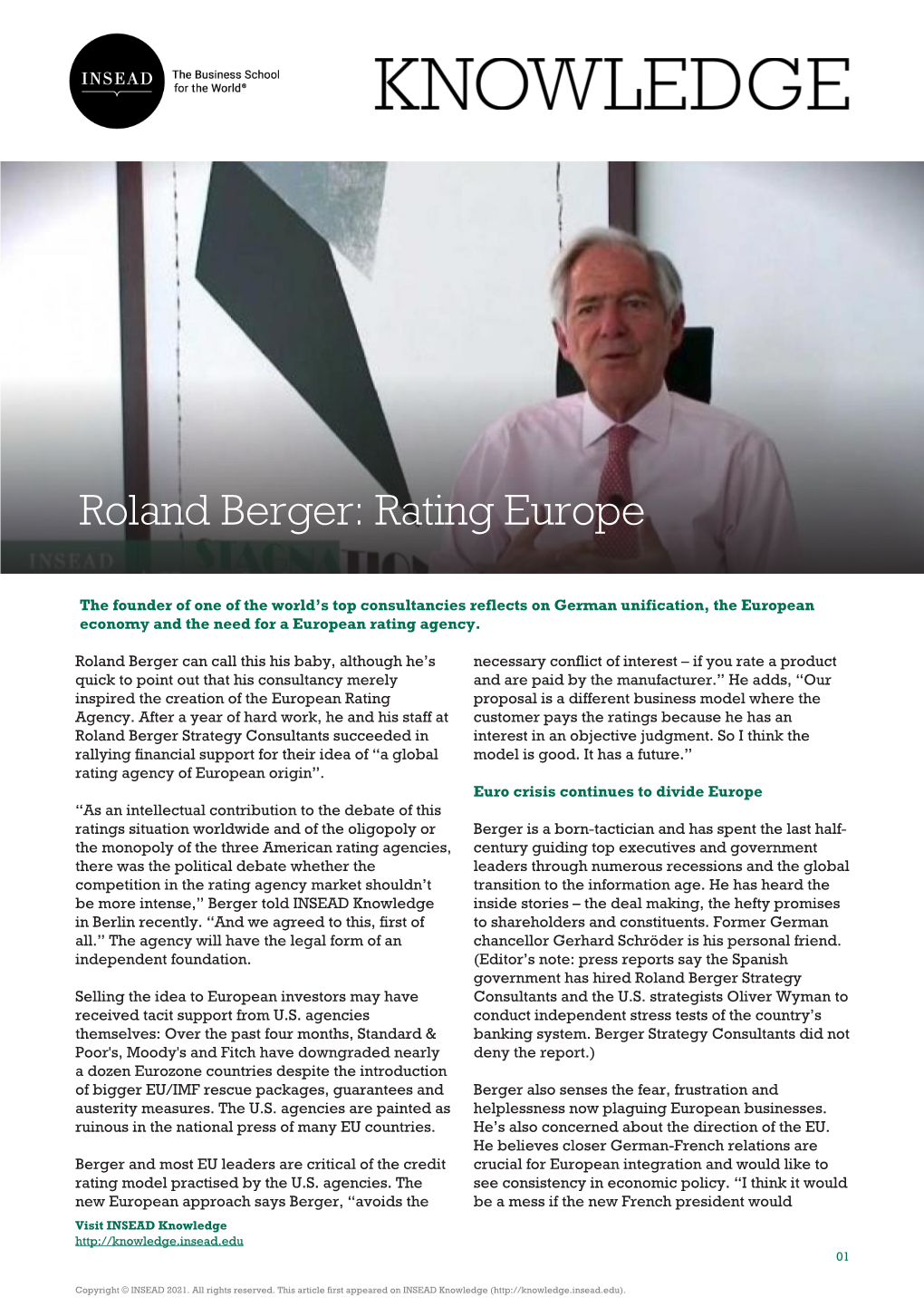 Roland Berger: Rating Europe