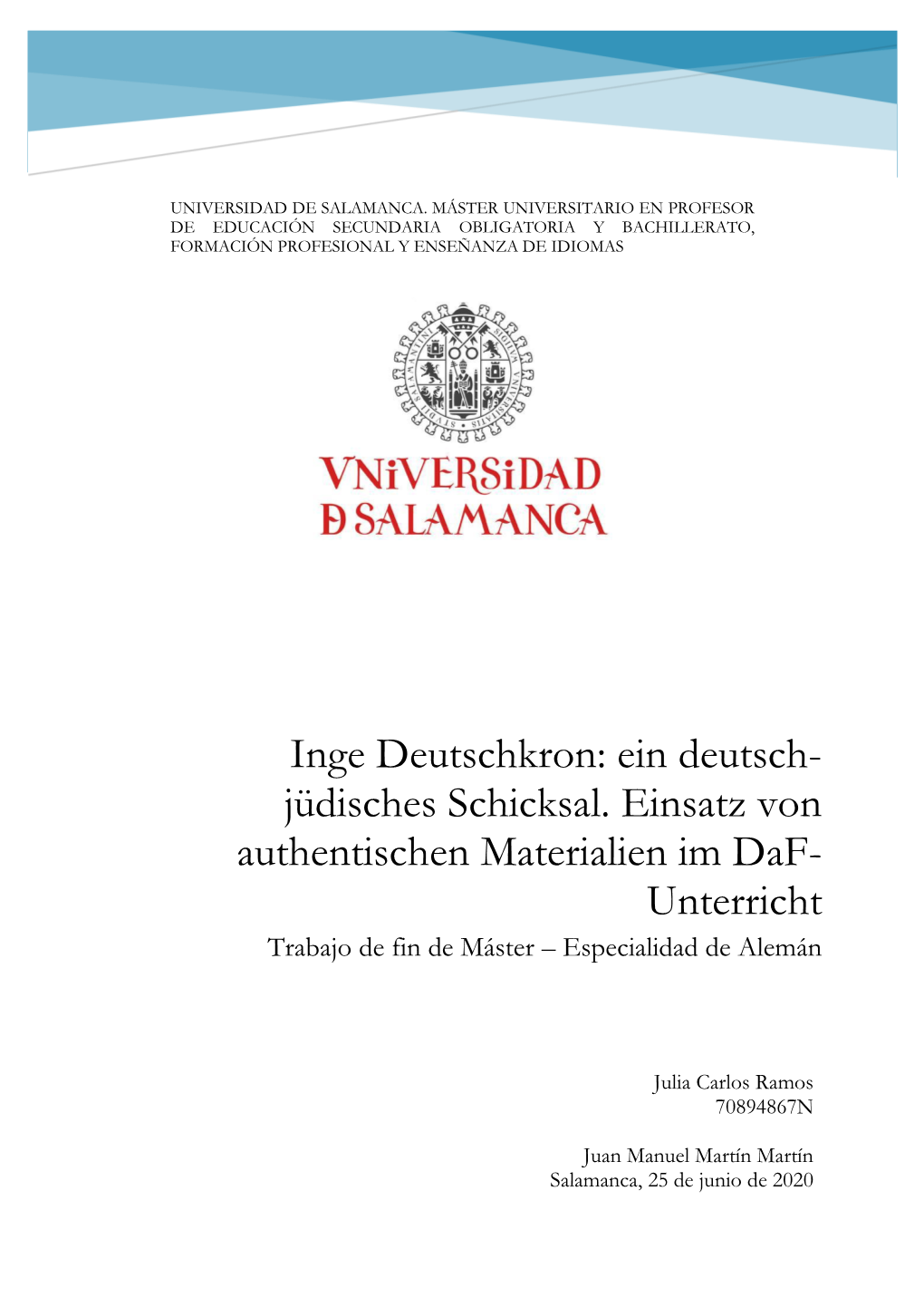 Inge Deutschkron: Ein Deutsch- Jüdisches Schicksal