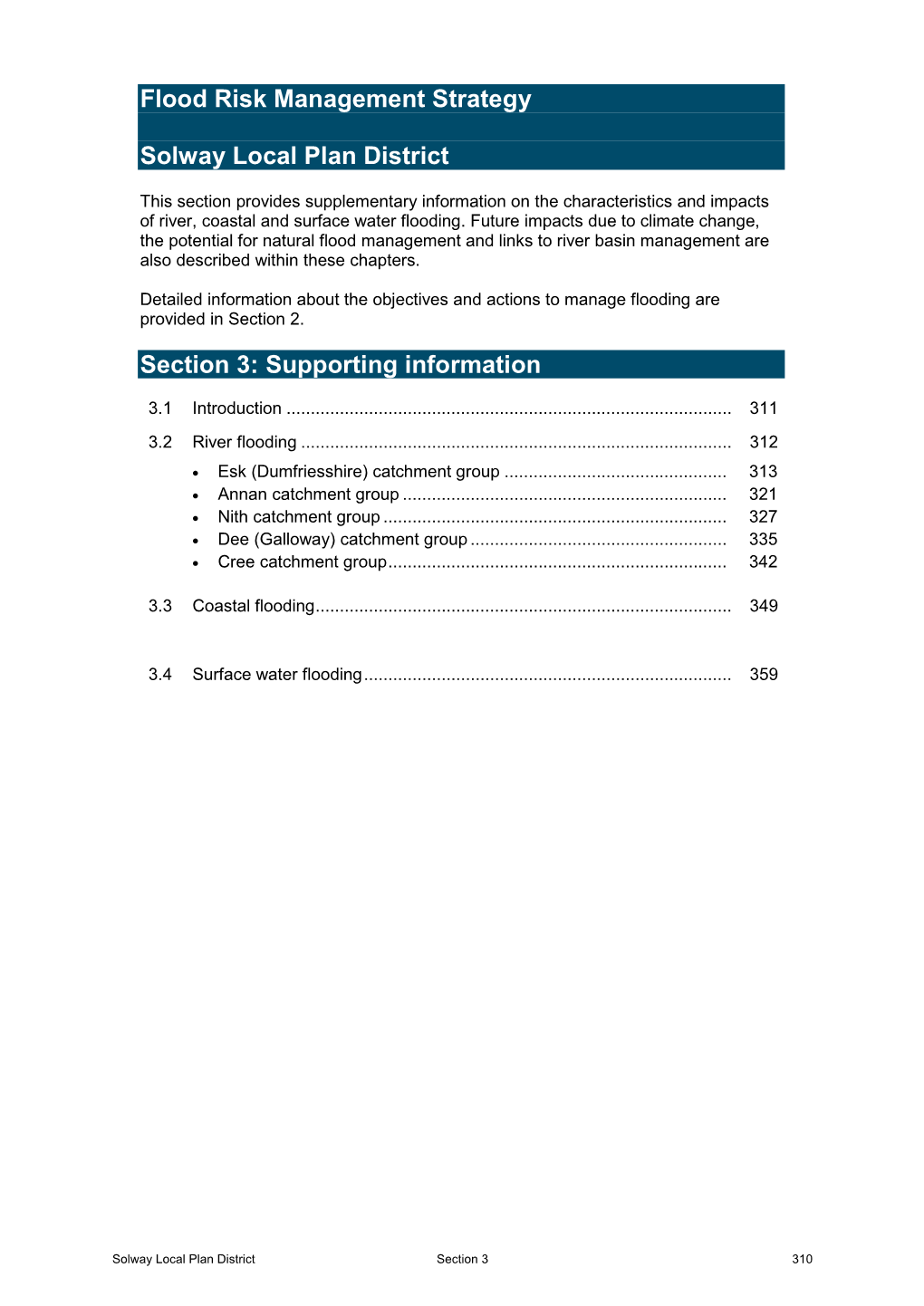 Flood Risk Management Strategy Solway Local Plan District Section 3