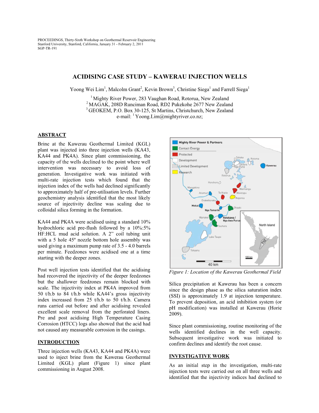 Acidising Case Study – Kawerau Injection Wells