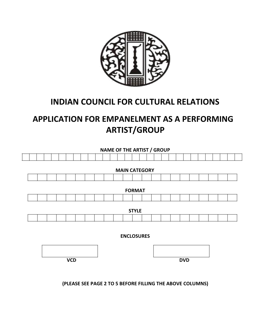 Application Form for Empanelment
