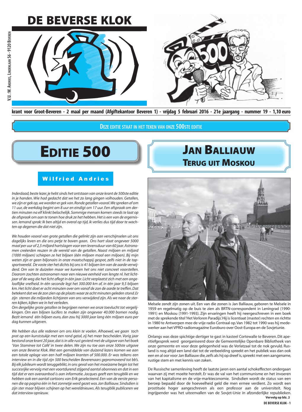 Editie 500 De Beverse Klok