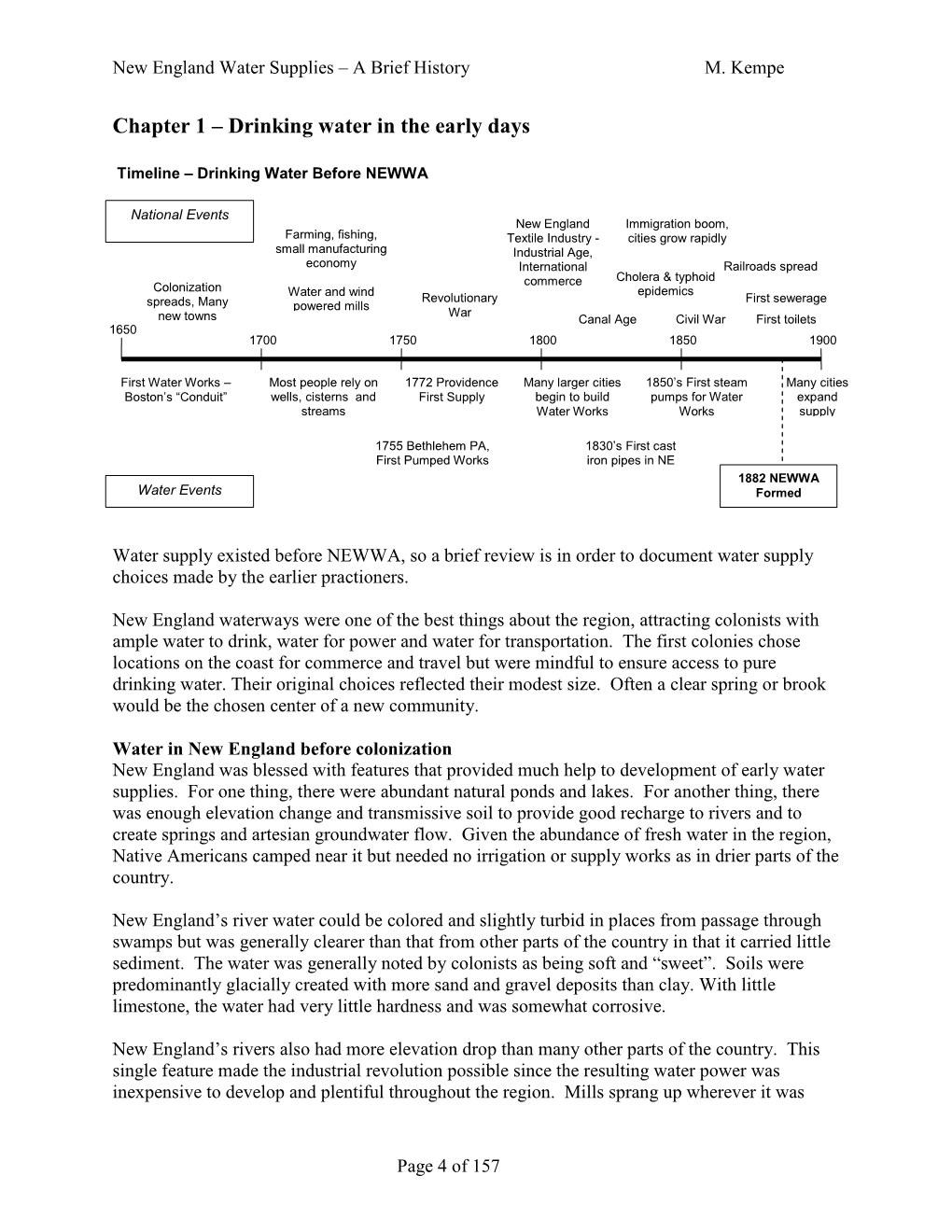 New England Water Supplies – a Brief History M