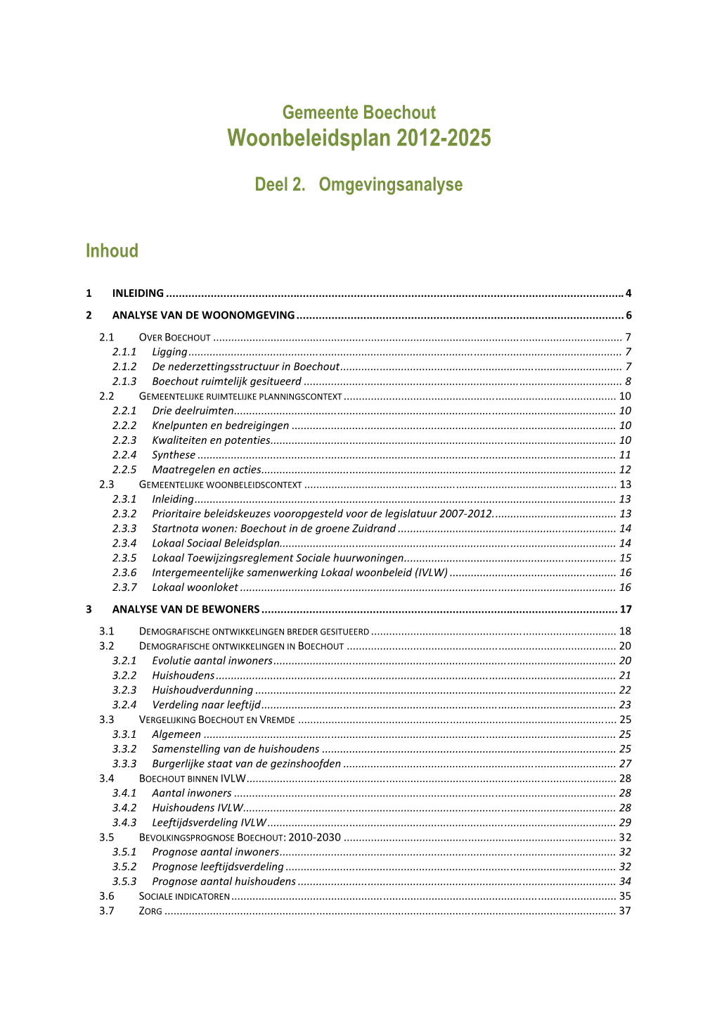 Woonbeleidsplan Deel 2