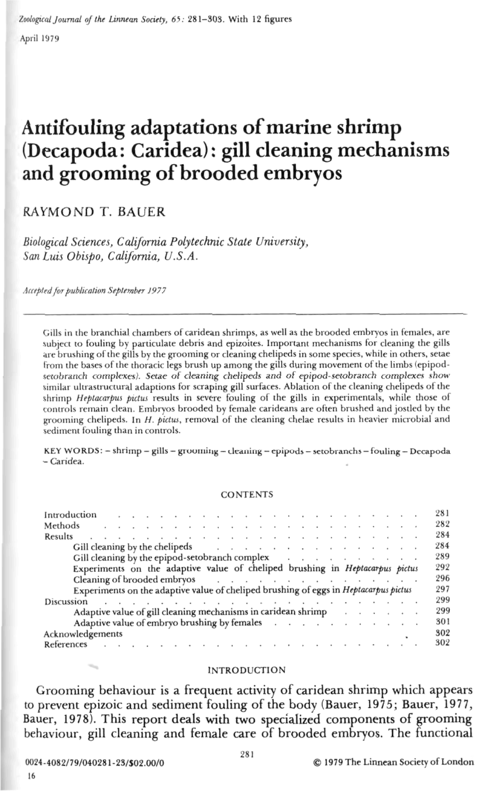 Antifouling Adaptations of Marine Shrimp (Decapoda: Caridea): Gill Cleaning Mechanisms and Grooming of Brooded Embryos