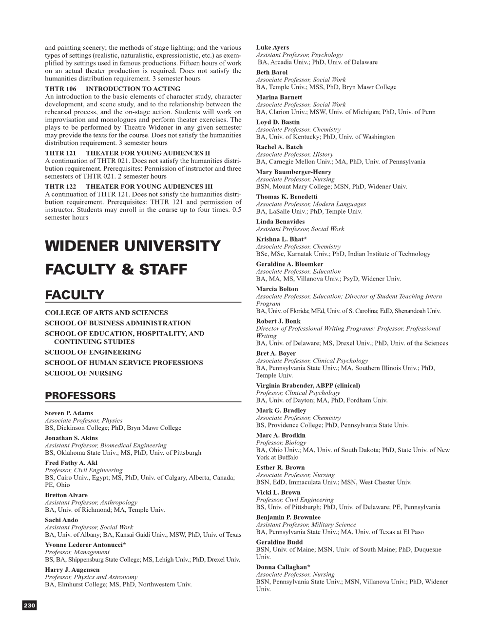 Widener University Faculty & Staff