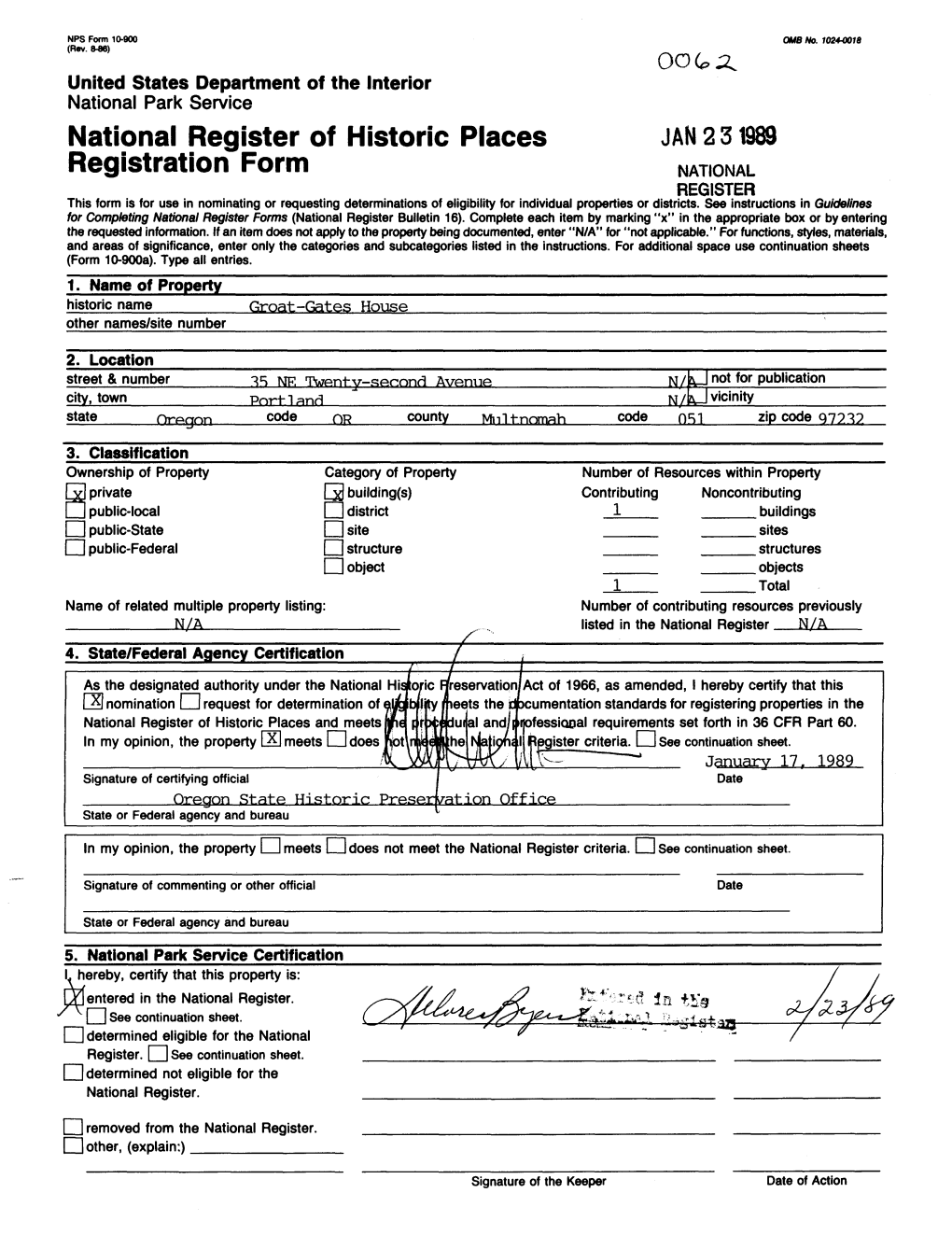 National Register of Historic Places Registration Form