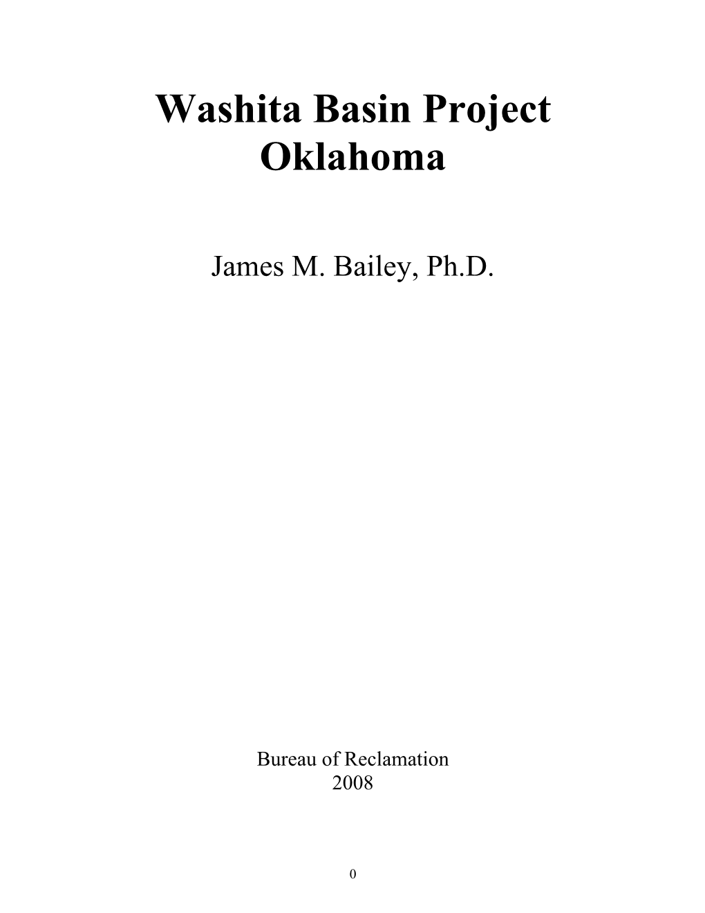 Washita Basin Project Oklahoma