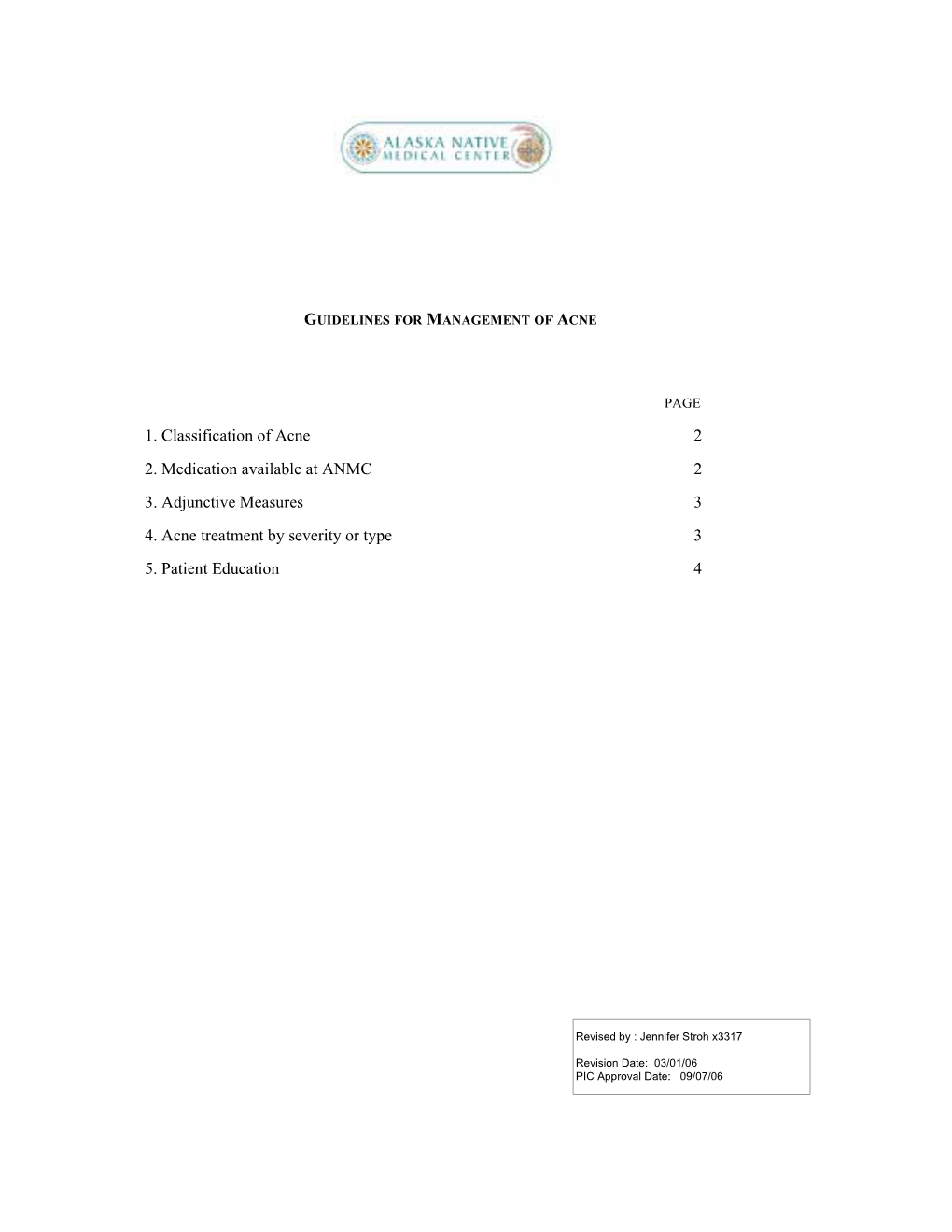 Guidelines for Management of Acne